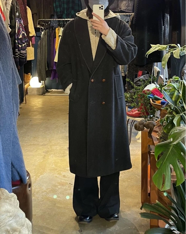 USED ARAN KNIT FULL-ZIP HOODIE WITH WIDE NECK, MERINO WOOL, VINTAGE. GOOD - Image 2 of 3