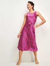 NEW 169 TALBOTS Pink Scattered Shadow Dot Satin Dress Sz 6
