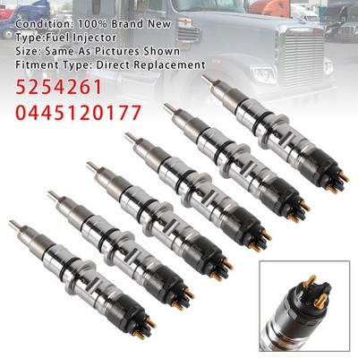 6Pcs Einspritzdüse Für Cummins ISB 6.7L QSB 4.5L 6.7L 5254261 0445120177