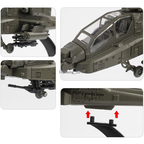 Boeing AH-64 Apache Helicopter Model Diecast Military Toy Airplane for Boys Kids - Picture 11 of 13