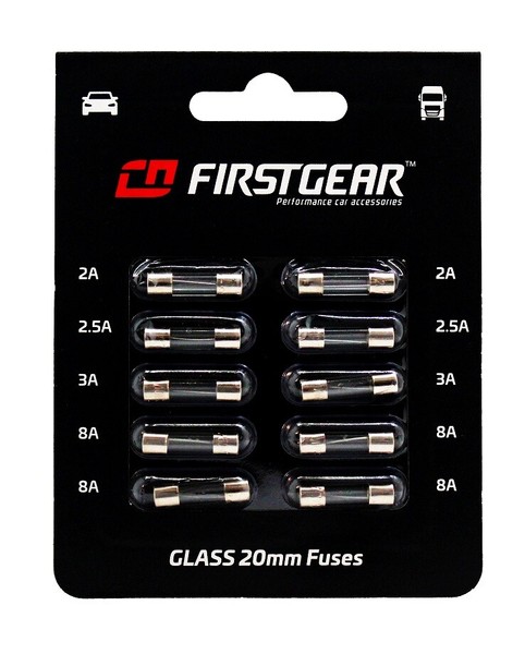 FirstGear Kfz-Sicherungen Glas 20Mm Ersatzsicherungen 10St. Blister-image