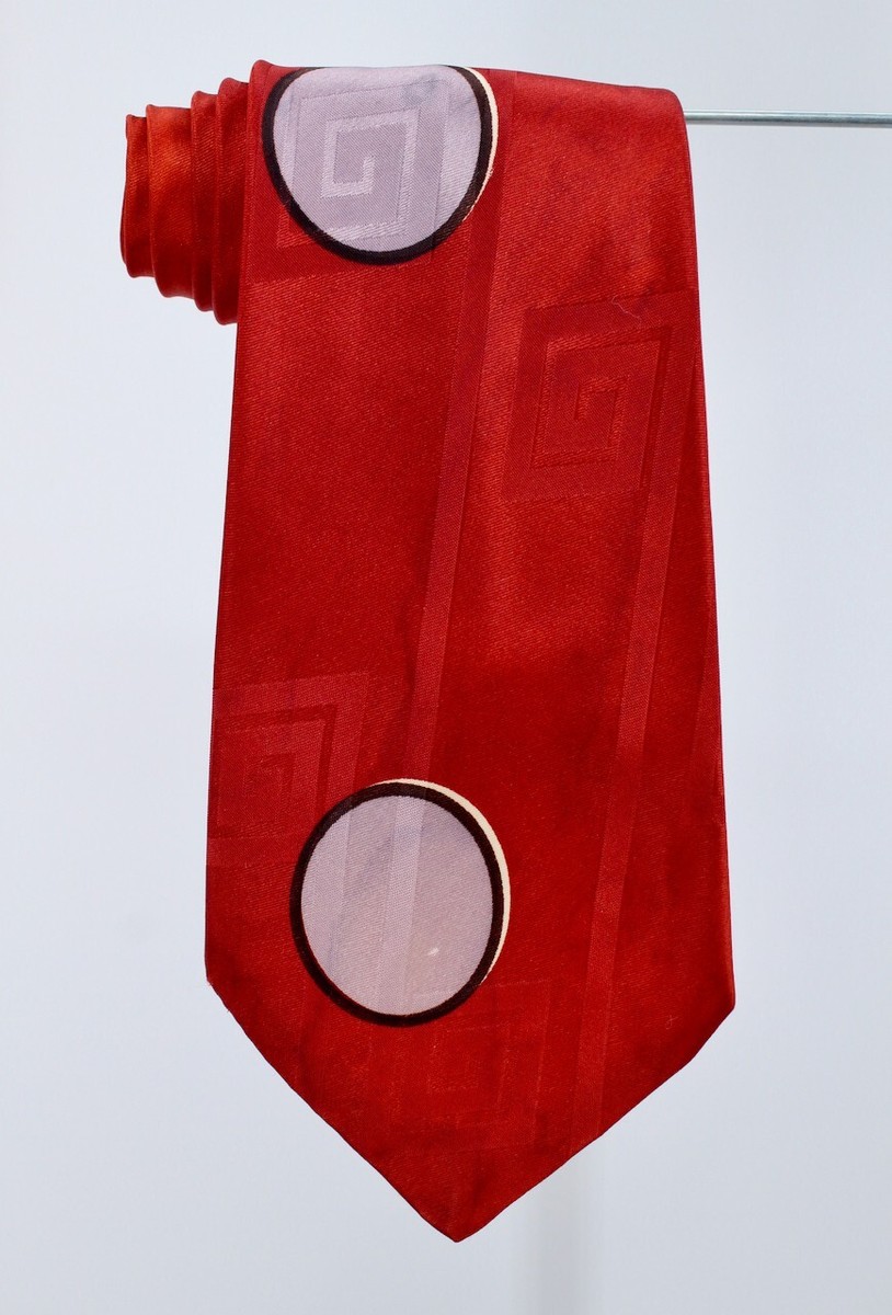 小物 40's style polka dot bottle shape tie VTG Men's 1940s Red & Purple Polka Dot Print Necktie 40s Tie