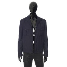 BRIONI 3250 Navy Blue Blouson Jacket - Ultralight Virgin Wool  Silk