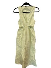 Zara Womens Cut Out Dress XS Light Yellow green Midi Beach 3067/800 NWT