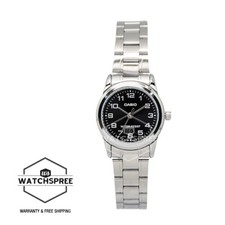 Casio Ladies' Standard Analog S.Steel Band Watch LTPV001D-1B LTP-V001D-1B