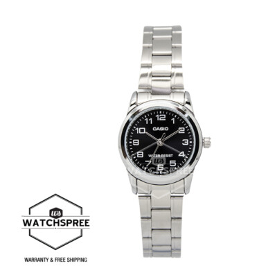 Casio Ladies' Standard Analog S.Steel Band Watch LTPV001D-1B LTP-V001D-1B