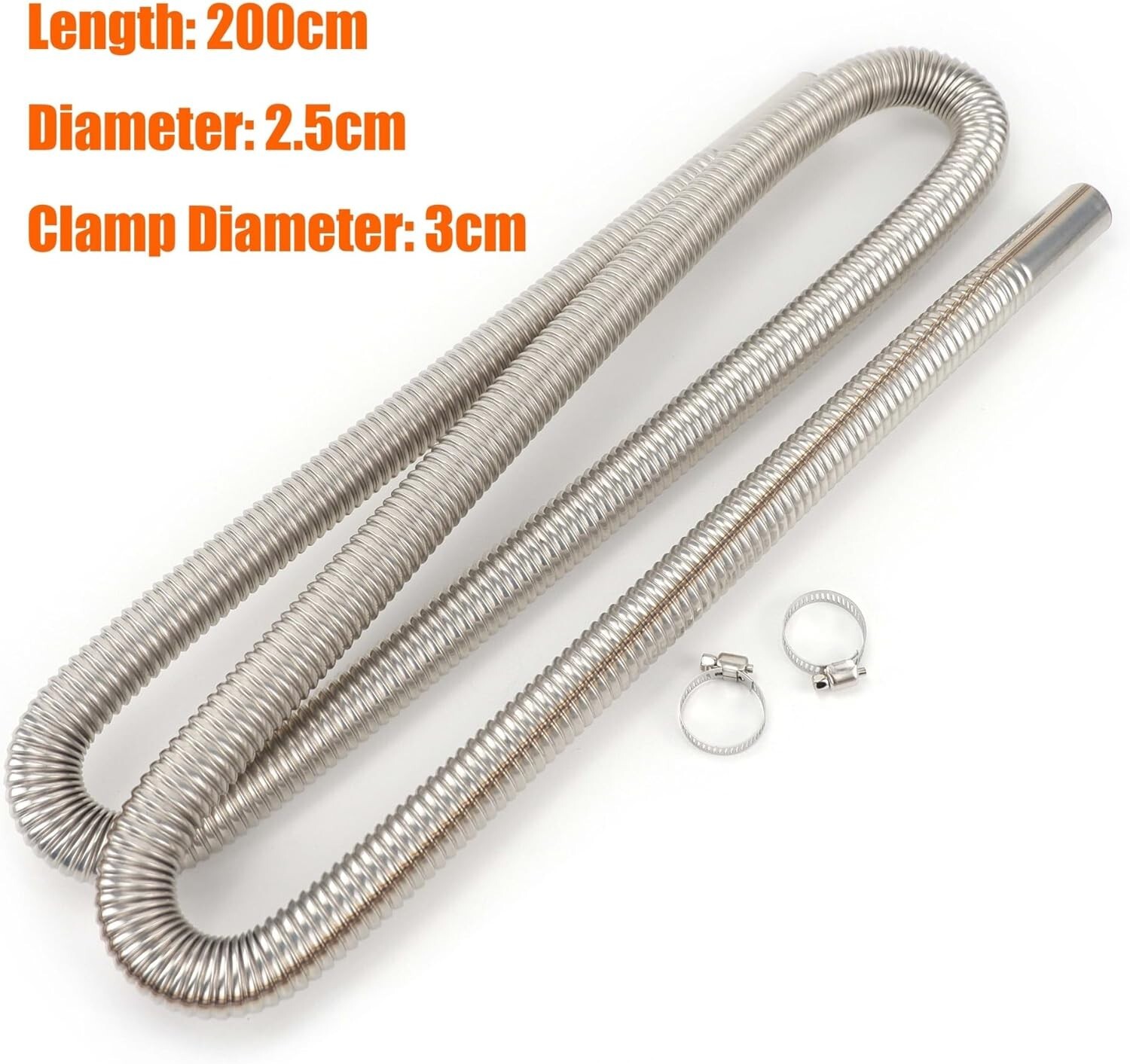 Tuyau d'échappement de ventilation DAZZTIME 200 cm en PVC flexible pour évacuation de gaz