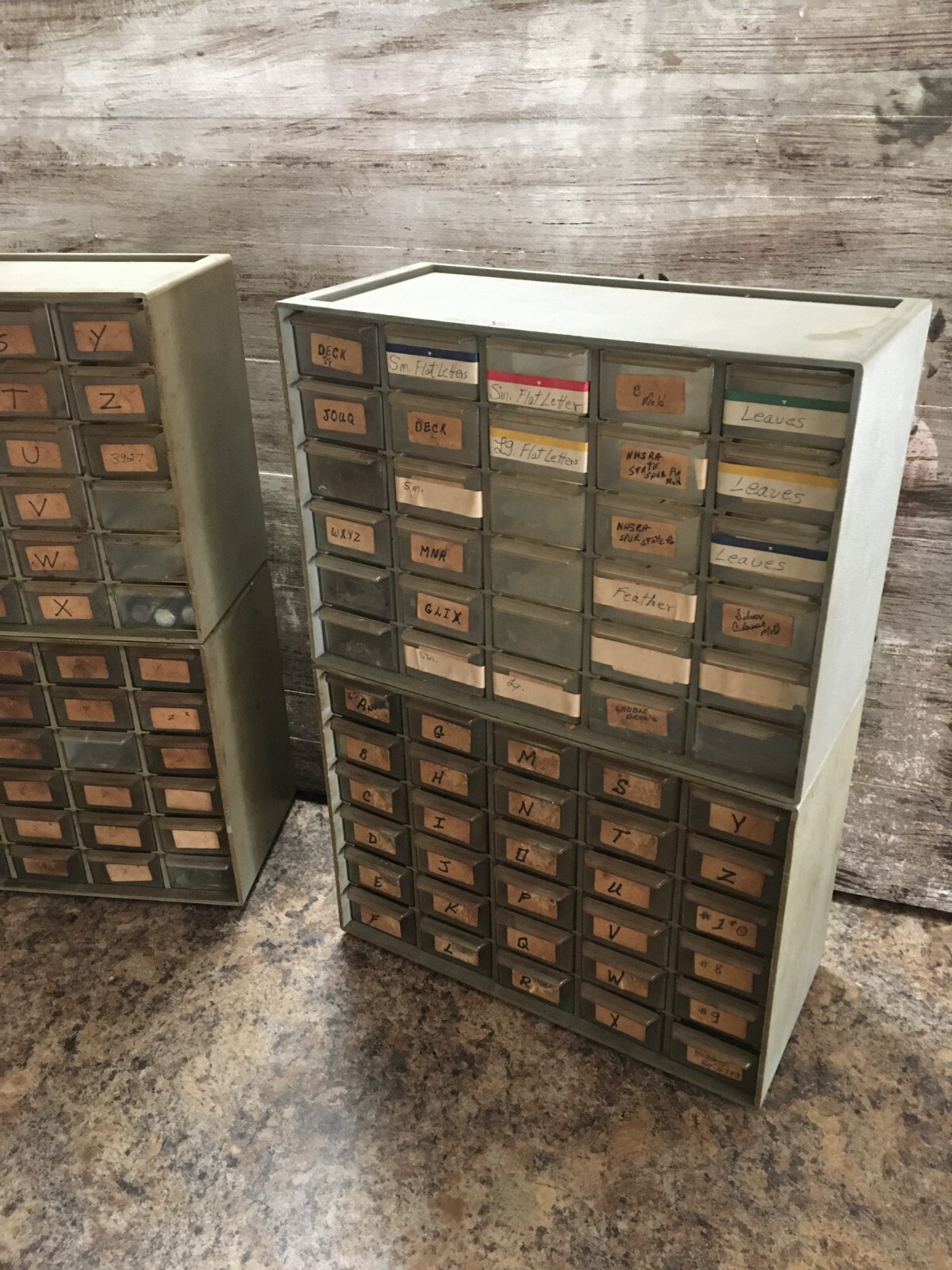 4 Vintage AKROMILS Gray Plastic 30 Drawer Storage 10330
