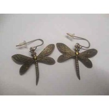 Handmade Copper Dragonfly pierced earrings