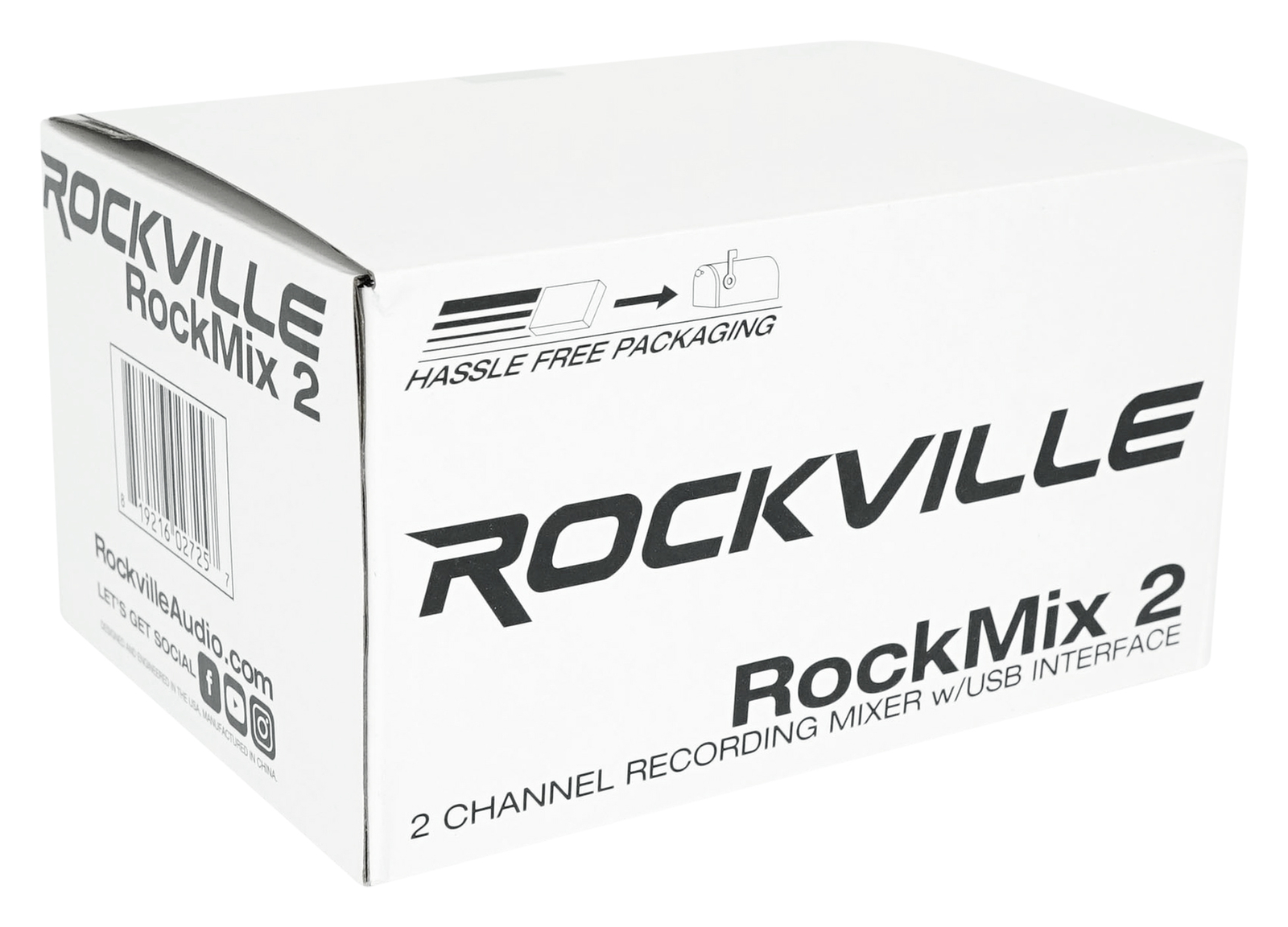 Rockville RockMix 2 Channel Mic/Instrument Pro Recording Mixer+USB