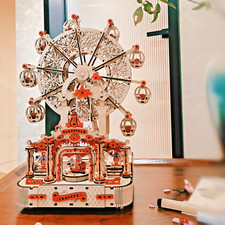NY Sale -Wooden Puzzle Ferris Wheel Music Box Educational Toy  Decorative