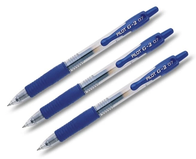 3x Pilot Gelschreiber Rollerball Pen BL-G2-7 Kugelschreiber fein 0,4 mm blau