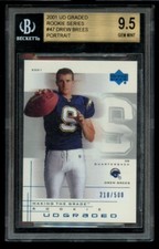 2001 Upper Deck Graded Drew Brees /500 Rookie Portrait BGS 9.5 True Gem Mint #47