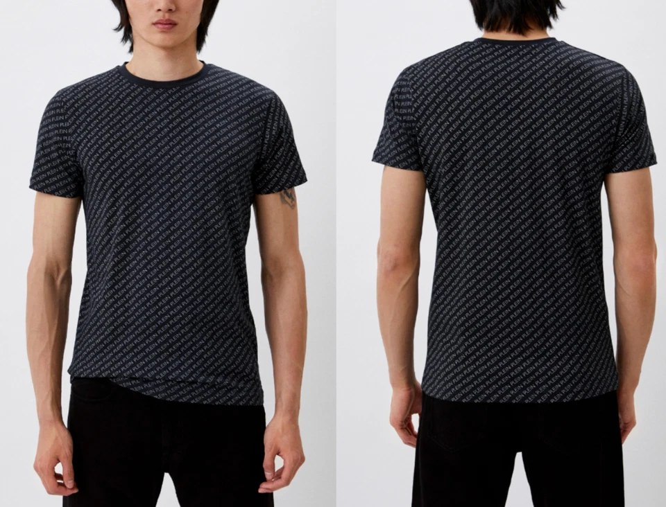 PHILIPP PLEIN COMFORT STRETCH T-SHIRT ALL OVER LOGO LOUNGE TOP ICONIC SHIRT WOW - Bild 1 von 4