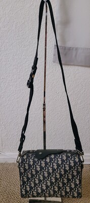 AUTH CHRISTIAN DIOR LINGOT 22 OBLIQUE JACQUARD 3-WAY BAG PREOWNED