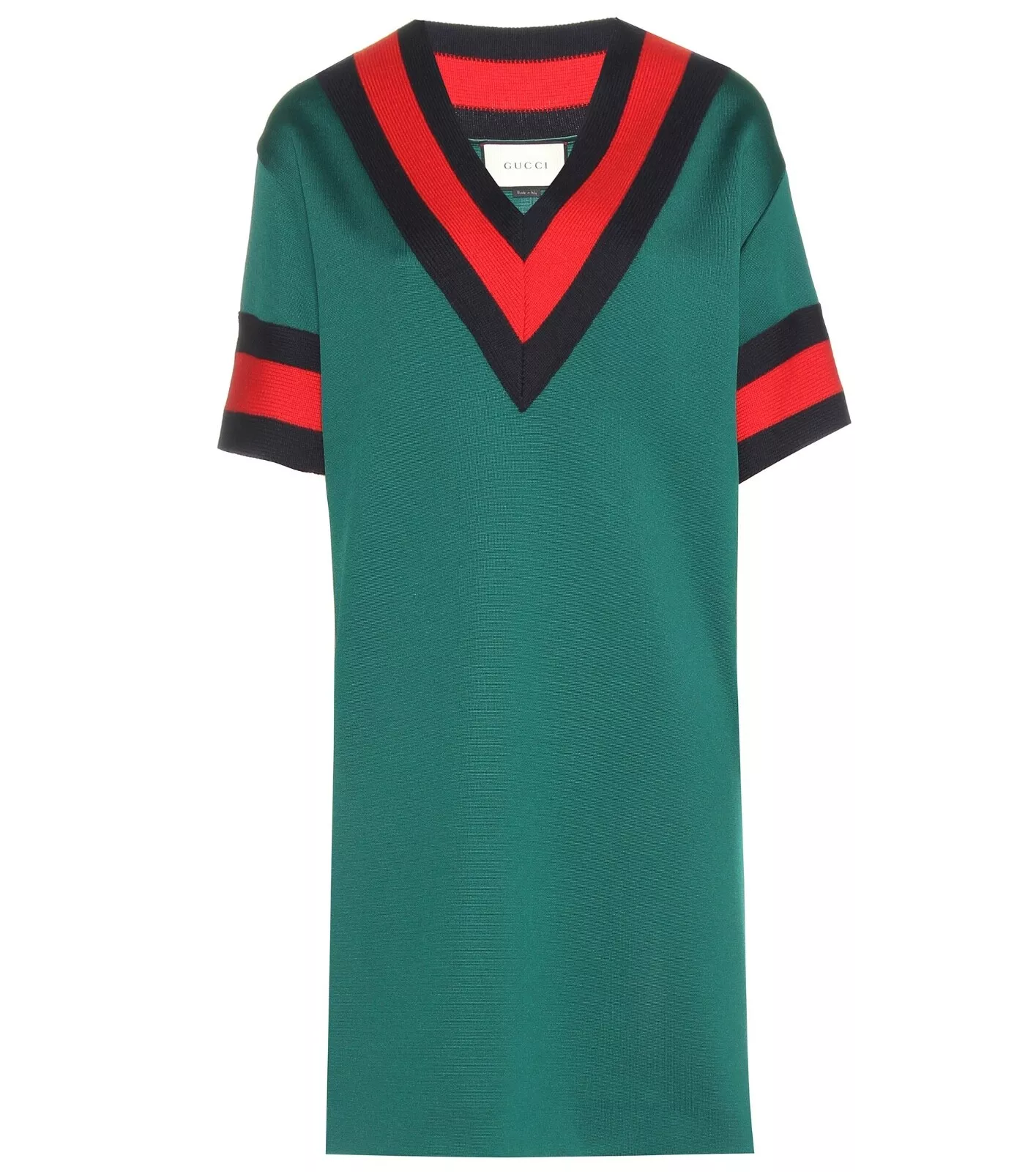 Mini robe GUCCI à col en V rayé vert taille moyenne neuf avec étiquette