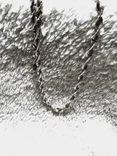 Vintage FAS Sterling Silver 925 Twisted Chain Necklace 20".