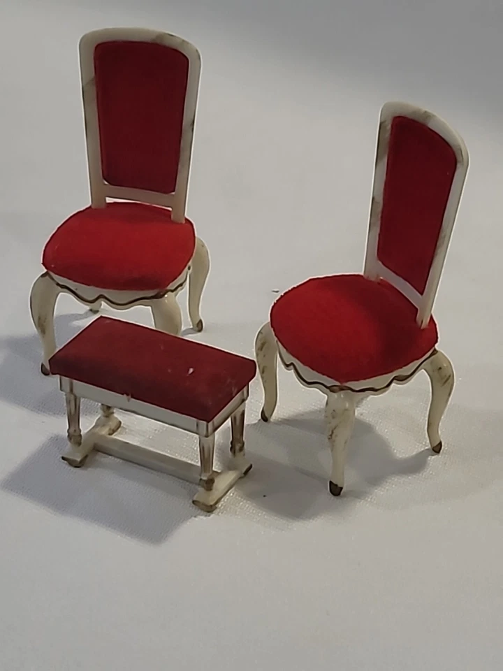 Dollhouse Funiture Ideal Japan Vtg Plastic Music Room Piano Fireplace Buffet - Image 4 of 4