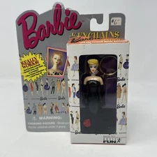 1995 Basic Fun Barbie Solo In The Spotlight  Blonde Black Dress w. Rose Keychain
