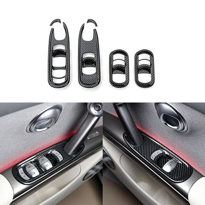 For Genesis GV60 2023-2024 Carbon Fiber Window Lift Lock Switch Panel Trim 6PCS