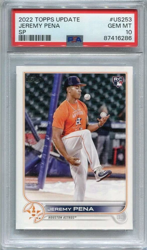 2022 Topps Update Photo Variations us253a Jeremy Pena Rookie SP PSA 10 GEM MT