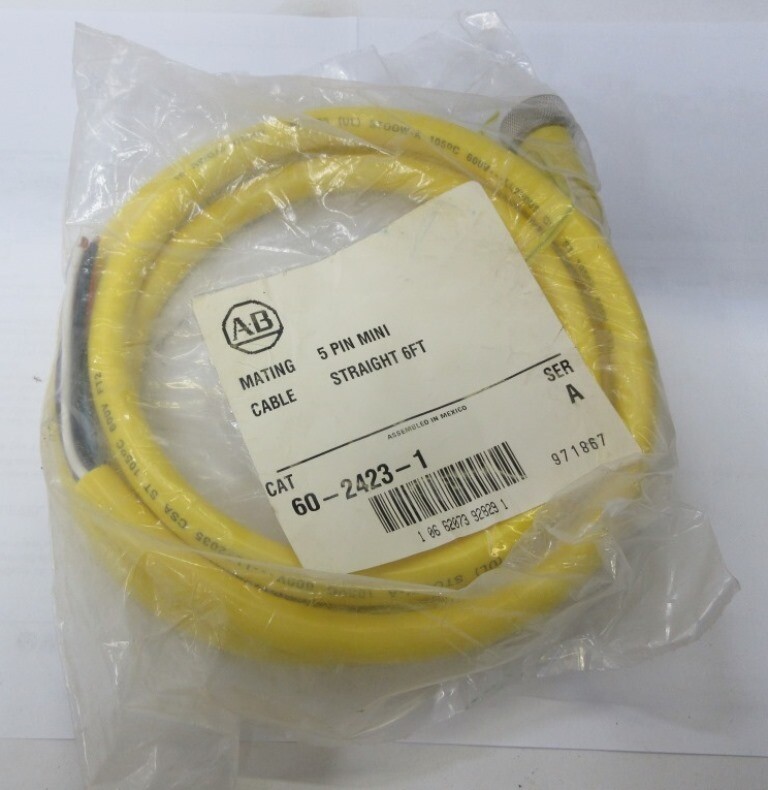 ALLEN BRADLEY, 60-2423-1, MINI CABLE, STRAIGHT, 6FT. CORD, SERIES A, 5 PIN