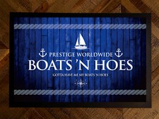 Boats 'N Hoes Boat door Mat - Canal barge narrow boat, indoor Blue 60x40cm Mat