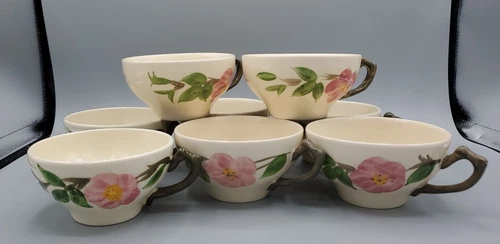 Franciscan Desert Rose Set of 8 Coffee/Tea Flat Cups Vintage Made in England USA