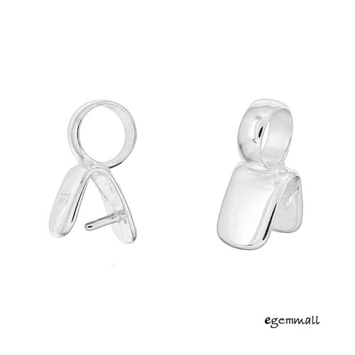 Sterling Silver Pinch Bail European Charm Pendant Clasp Connector 1PC