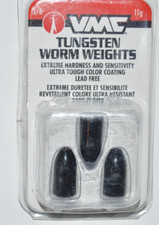 vmc tungsten texas rig worm sinker weights black 3/8oz