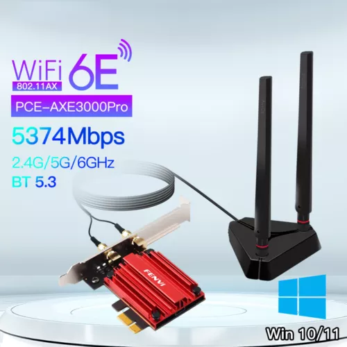 Desktop PCIe WiFi 6E Card AX210NGW Tri-Band BT5.3 Network Adapter for Windows PC