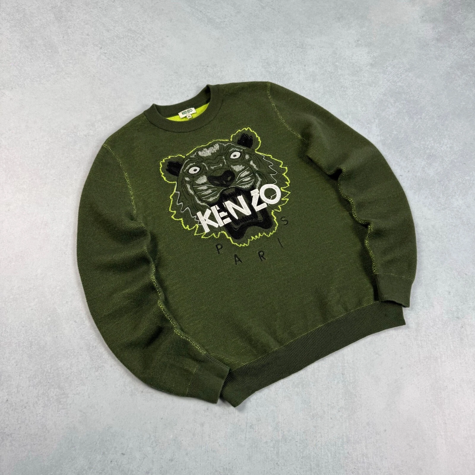 MAGLIONE MAGLIONE KENZO PARIS RICAMATO TESTA DI TIGRE TAGLIA ADULTO MEDIA