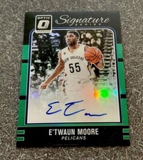E'twaun Moore 2017 Optic signature series Green Emerald prizm /5 Orlando Magic