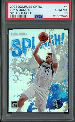 2021-22 Donruss Optic Splash! Luka Doncic Holo #4 PSA 10 GEM MINT