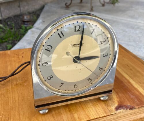 Piezas o Reparación Vintage Hammond Clock Co. Polo Alarma Estuche Metal Cromado 7B - Imagen 2 de 6