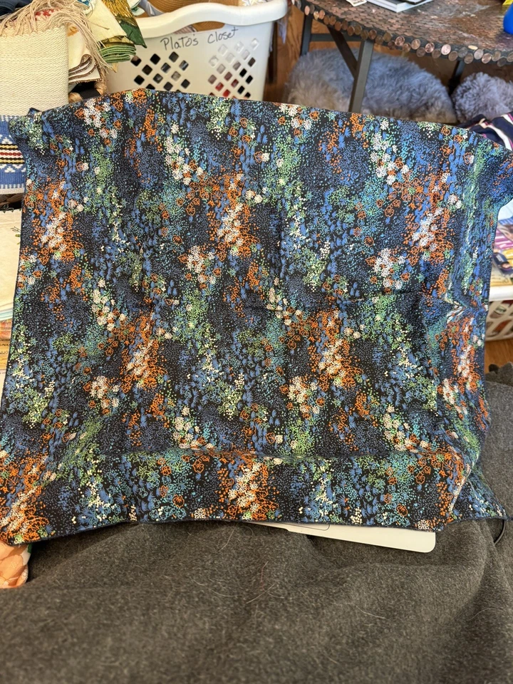 Servilleta Oscura Vintage Negro Azul Naranja Flores Fondo Abstracto Cuadrado Foto 2 de 4