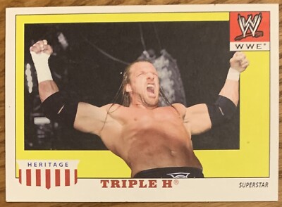 TRIPLE H, 2008 TOPPS WWE HERITAGE CARD, LEGENDARY WRESTLER !