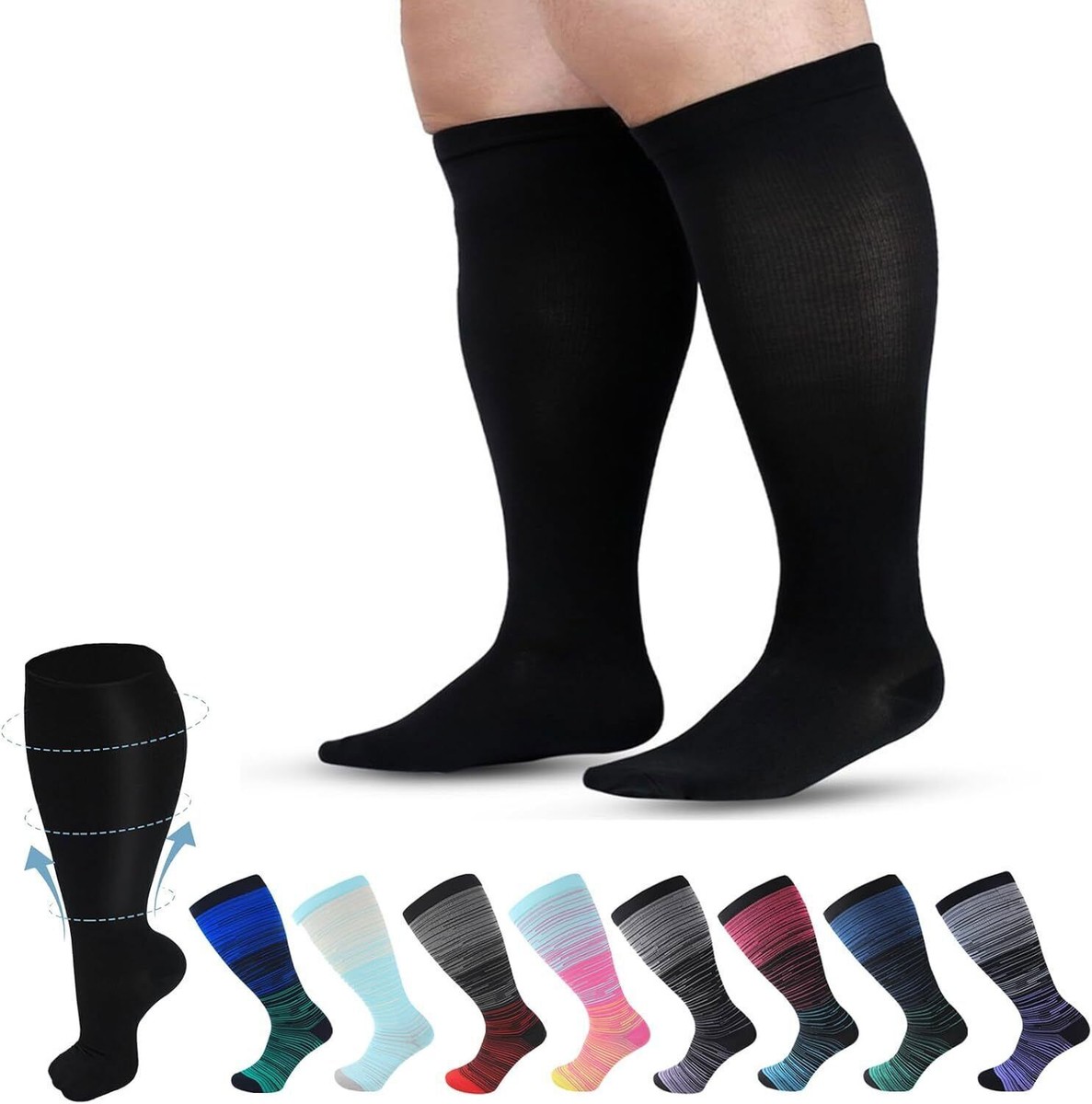 Everstride Compression Socks, Everstride Wide Compression Socks for Wide  Calf