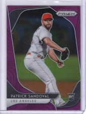 2020 Panini Prizm Purple Prizm RC #26 Patrick Sandoval Los Angeles Angels