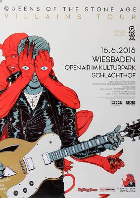 Queens Of The Stone Age - Villains Tour, Wiesbaden 2018 | Konzertplakat | Poster
