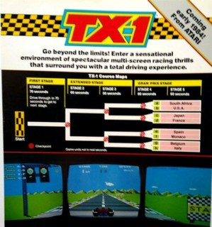 TX1 Arcade Game Flyer Original Video Game Paper Artwork 1983 Early Teaser Retro