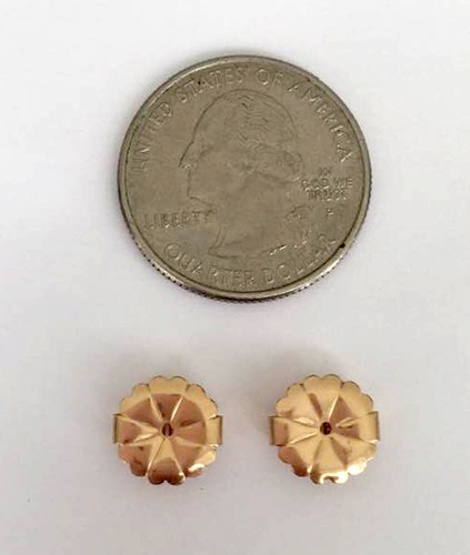 4pcs/2 Pairs 1/20 14k Gold Filled Extra Large 10mm Earring Backs Heavy Duty - Picture 4 of 4