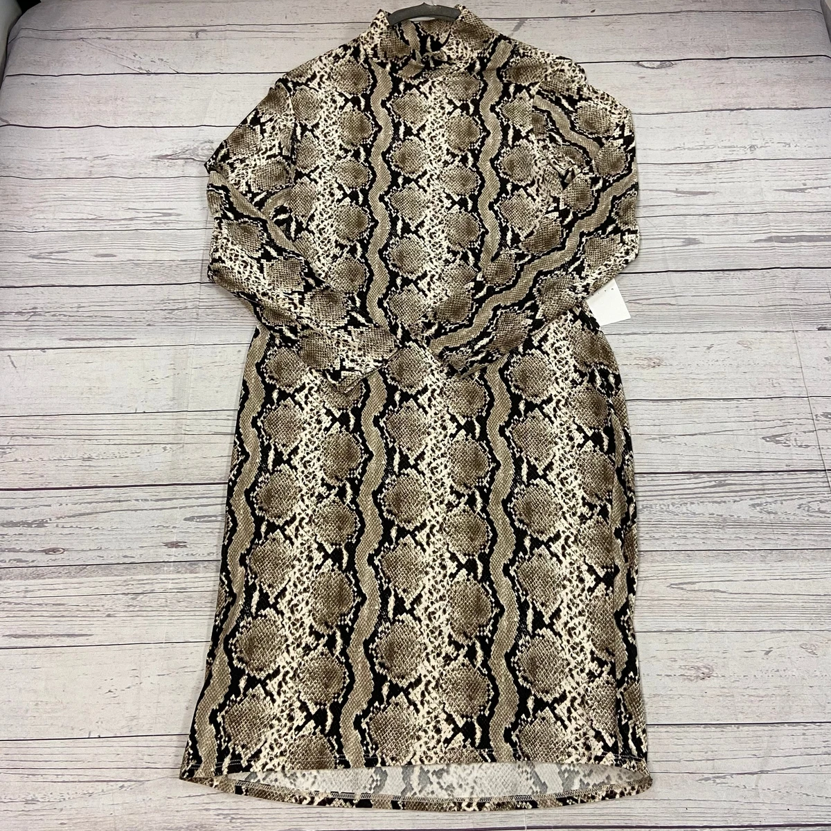 Grey snake print shop bodycon dress