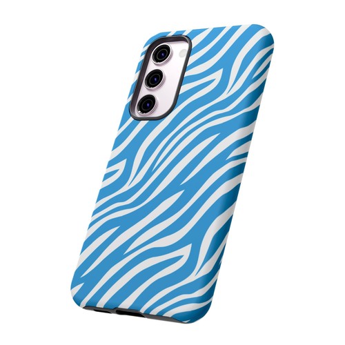 Light Blue Zebra Print Phone Case, for iPhone, Samsung Galaxy, Google Pixel - 第 205/243 張圖片
