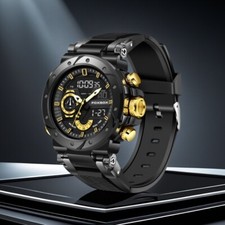 Men Quartz Watch Large Dial Digital LED Date Waterproof Sport Wrist Watches Gift