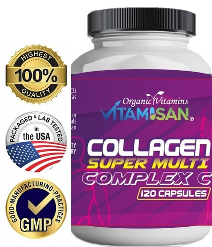 120 COLLAGEN CAPSULES Vitamin C collagen peptide hydrolyzate Colageno  - Picture 1 of 5