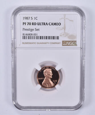1987-S Lincoln Memorial Cent Prestige Set PF70 UCAM NGC Brown