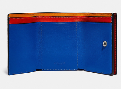 coach origami coin wallet in signature canvas 3895 Charcoal Multi