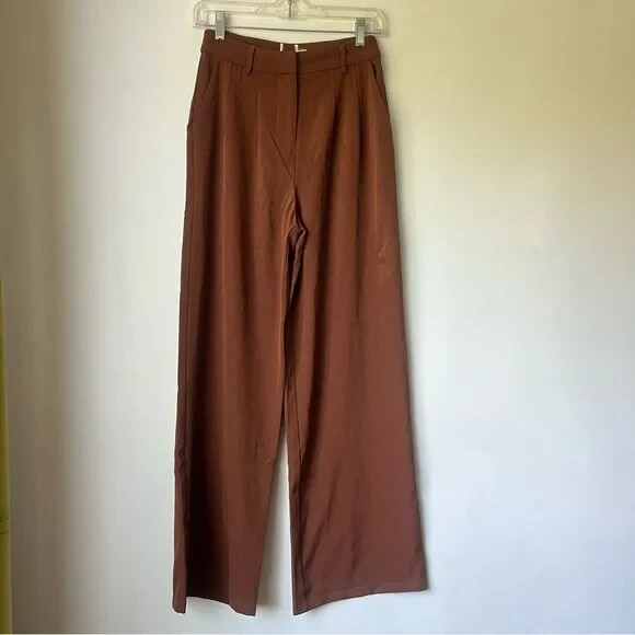 Princess Polly Elana Brown High Rise Relaxed Fit Pants 4