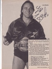 Larry Zbyszko Signed 8x11 Pro Wrestling Magazine Page Photo AWA WWE Lex Luger